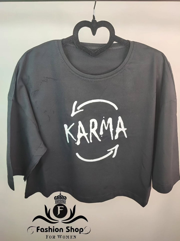 تیشرت باکسی نخی کارما KARMA سایز فری