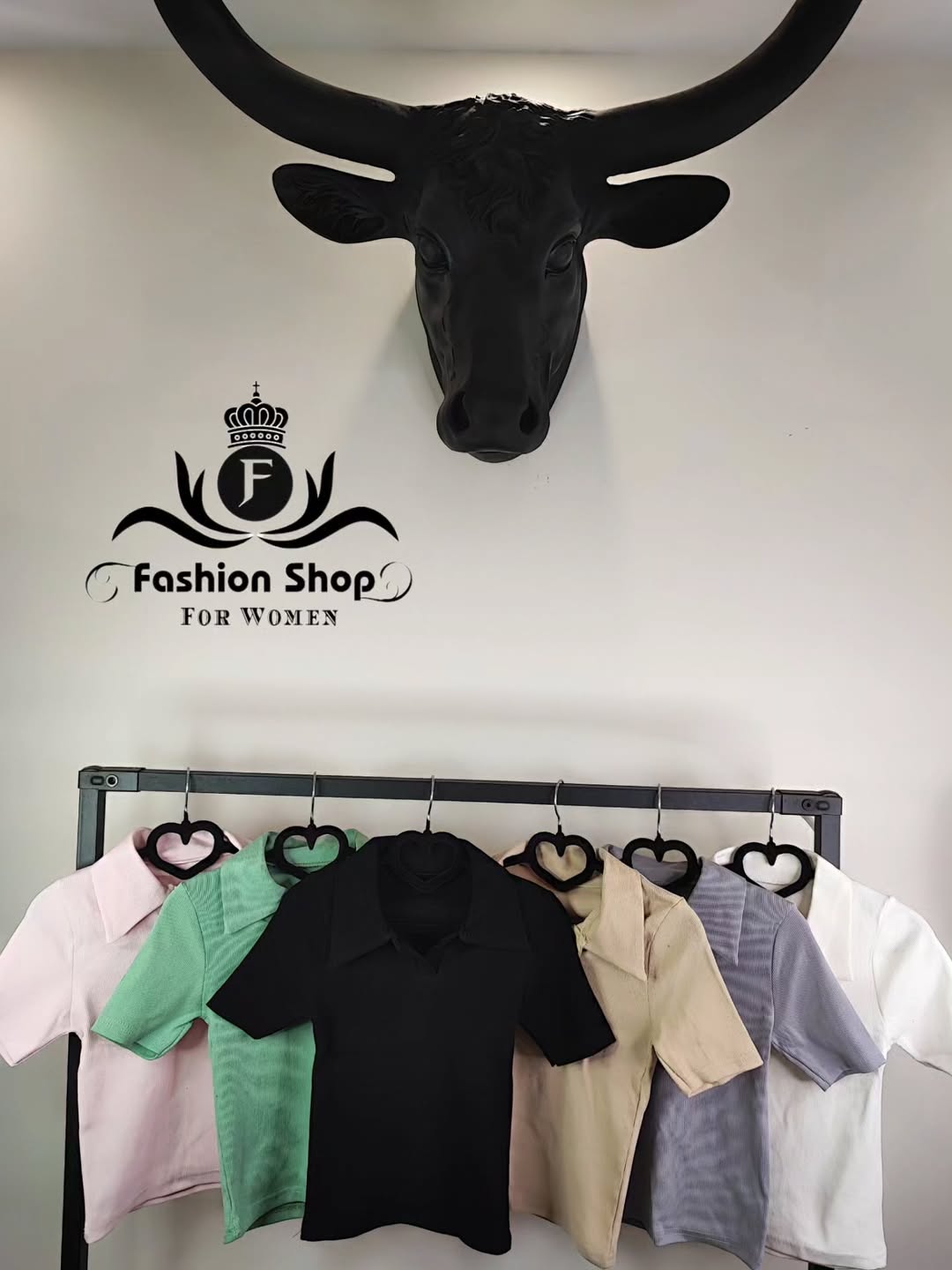 کراپ یقه مردونه آستین کوتاه فری سایز